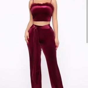Two piece velvet set